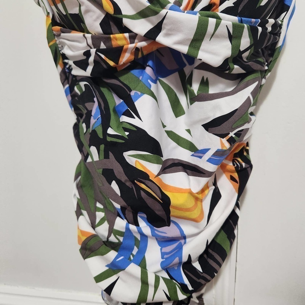 Calvin Klein Swimsuit 1pc One Piece Olive Multi Tropic Rainforest Women's Size 4 - Picture 5 of 7